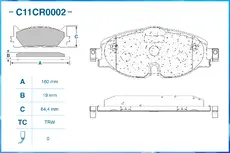 Тормозные колодки дисковые CWORKS C11CR0002