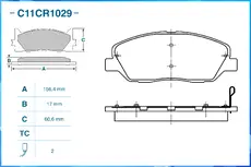 Тормозные колодки дисковые CWORKS C11CR1029