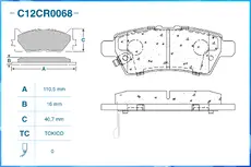 Тормозные колодки дисковые CWORKS C12CR0068