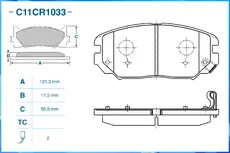 Тормозные колодки дисковые CWORKS C11CR1033