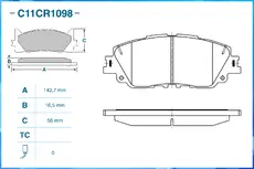 Тормозные колодки дисковые CWORKS C11CR1098