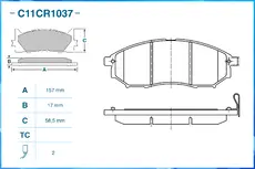 Тормозные колодки дисковые CWORKS C11CR1037