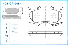 Тормозные колодки дисковые CWORKS C11CR1055