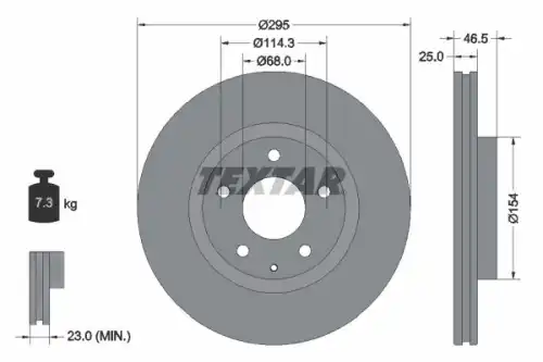 Тормозной диск TEXTAR 92326203