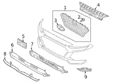 Grille - front bumper 86561J9010 HYUNDAI