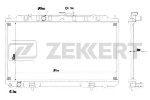 Радиатор системы охлаждения двигателя ZEKKERT MK-1563