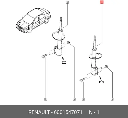 АМОРТИЗАТОР 6001547071 RENAULT