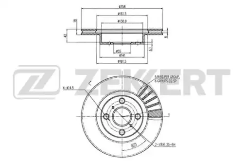 Тормозной диск ZEKKERT BS6299