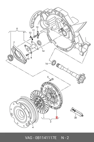 (AUDI), НАЖИМНОЙ Д 0B1141117E VAG