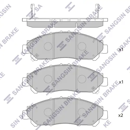 Тормозные колодки дисковые передняя ось SANGSIN SP4361