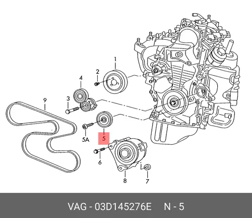 PОЛИК ОБВОДНОЙ 03D 145 276 E VAG