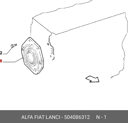 504086312 Уплотняющее кольцо, коленчатый вал FIAT
