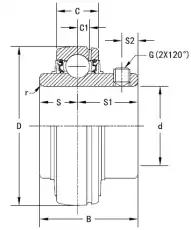подшипник корпусный !22.225x52 \ UC205-14 TIMKEN