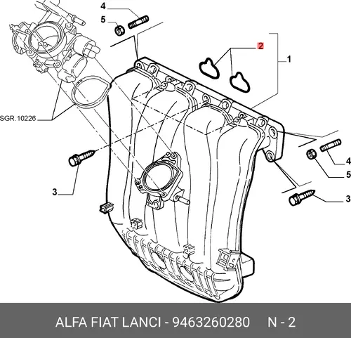 Прокладка коллектора LANCIA 9463260280