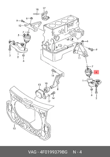ОПОРА ДВИГАТЕЛЯ 4F0199379BG VAG VAG