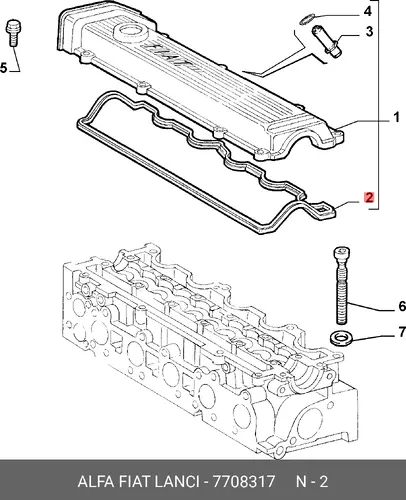 Прокладка клапанной крышки FIAT 7708317