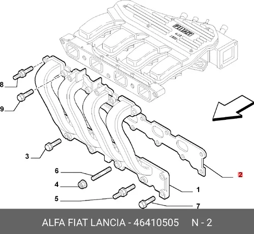 Прокладка коллектора LANCIA 46410505