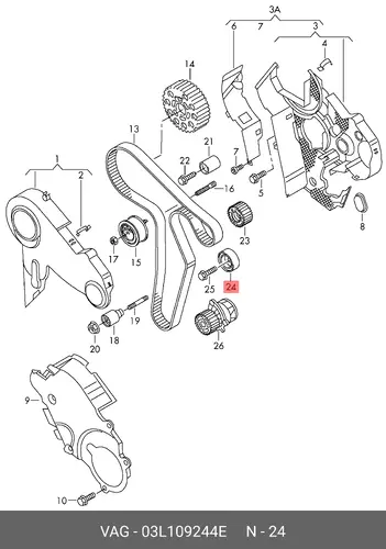 ролик обводной ГРМ Audi 03L 109 244 E VAG