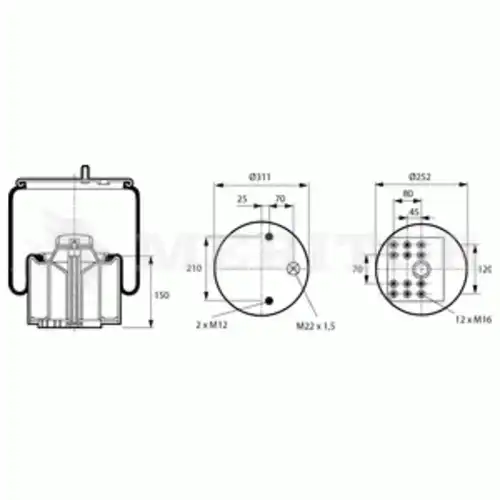 Пневмоподушка MERITOR MLF8106