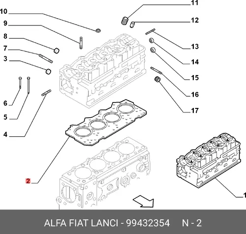 Прокладка ГБЦ FIAT 99432354
