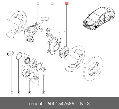 Ступица RENAULT 6001547685