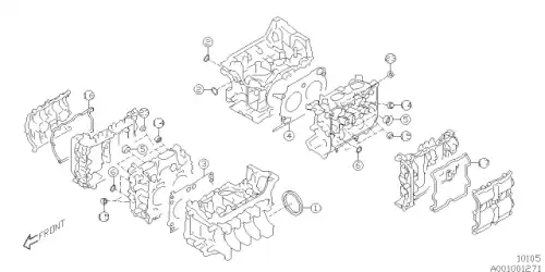 Комплект прокладок, двигатель !MULTILAYER STEEL \SUBARU 10105AB650