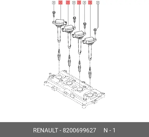 Катушка зажигания RENAULT 82 00 699 627
