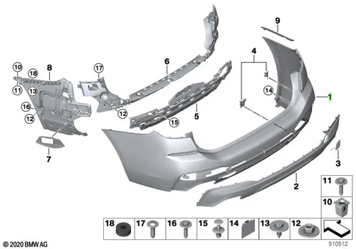 Облицовка бампера Зд 51129852196 BMW