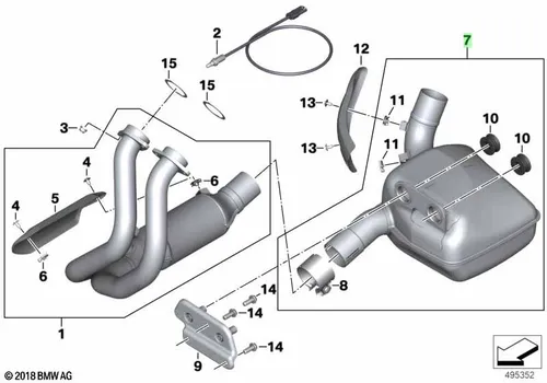 Передний дополнительный глушитель 18518393197 BMW