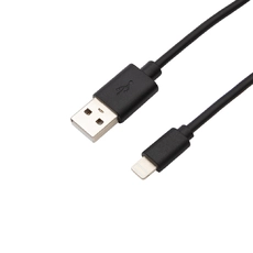 Кабель REXANT USB-Lightning 2 А, 1 м, черный ПВx 18-7050