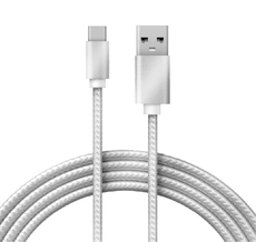 Кабель USB-Type-C/2A/nylon/silver/1m/REXANT 18-1899
