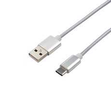 Кабель USB-Type-C/2A/nylon/silver/1m/REXANT 18-1899