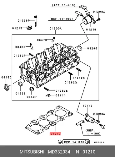 Прокладка ГБЦ MITSUBISHI MD332034