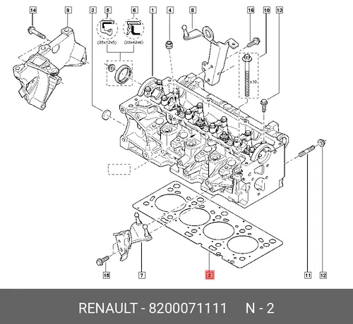 Прокладка ГБЦ RENAULT 8200071111