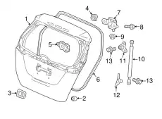 STAY ASSY., L. TAILGATE OPEN 74870T5RA01 HONDA
