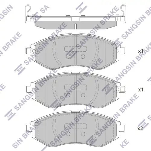 Тормозные колодки дисковые передняя ось SANGSIN SP4207