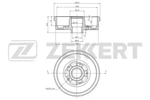 Тормозной барабан ZEKKERT BS6282
