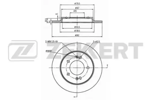 Тормозной диск ZEKKERT BS6279
