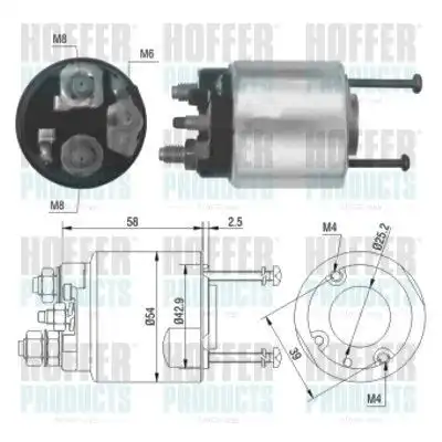 HOFFER Втягивающее реле стартера 6646016