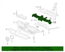 Решетка радиатора HONDA 71129TLAA50