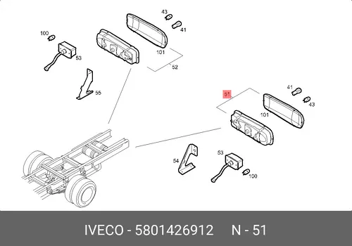 Фонарь задний IVECO 5801426912