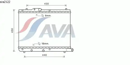 Радиатор системы охлаждения двигателя AVA SZA2122