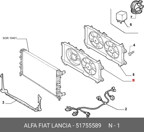 ЭЛЕКТРОВЕНТИЛЯТОР РАДИАТОРА 51755589 FIAT