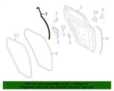 Уплотнитель двери PORSCHE 9Y3839762B