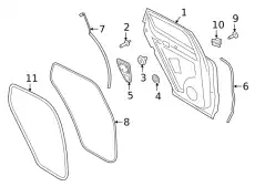 Уплотнитель двери PORSCHE 9Y3839762B