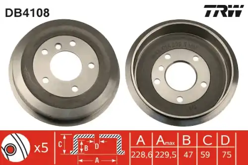 Тормозной барабан TRW DB4108