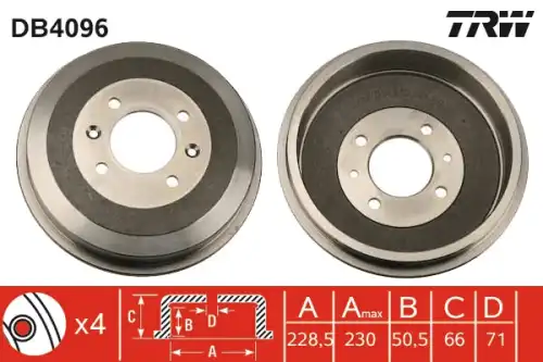 Тормозной барабан TRW DB4096