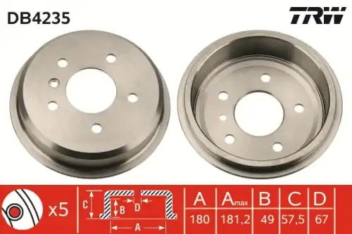Тормозной барабан TRW DB4235