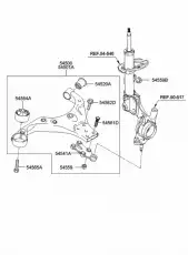 рычаг левый Hyun 545002E100 HYUNDAI