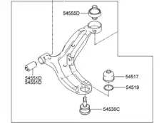 Рычаг подвески HYUNDAI / KIA 5450125000